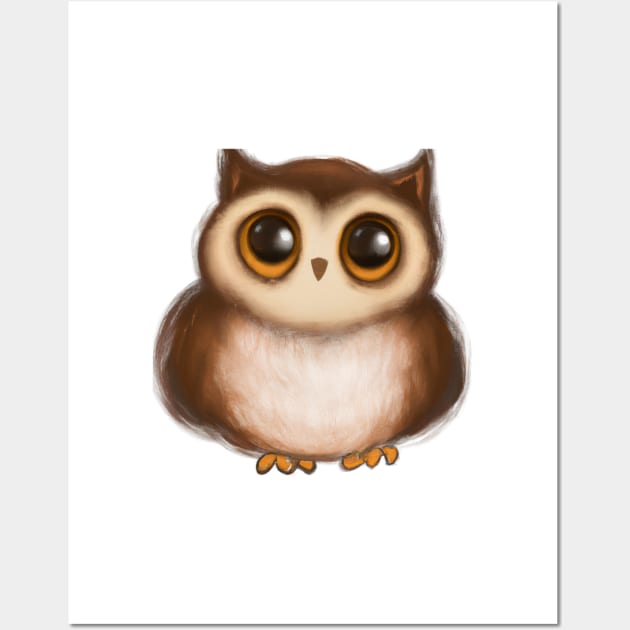 Cute Owl Drawing Wall Art by Play Zoo